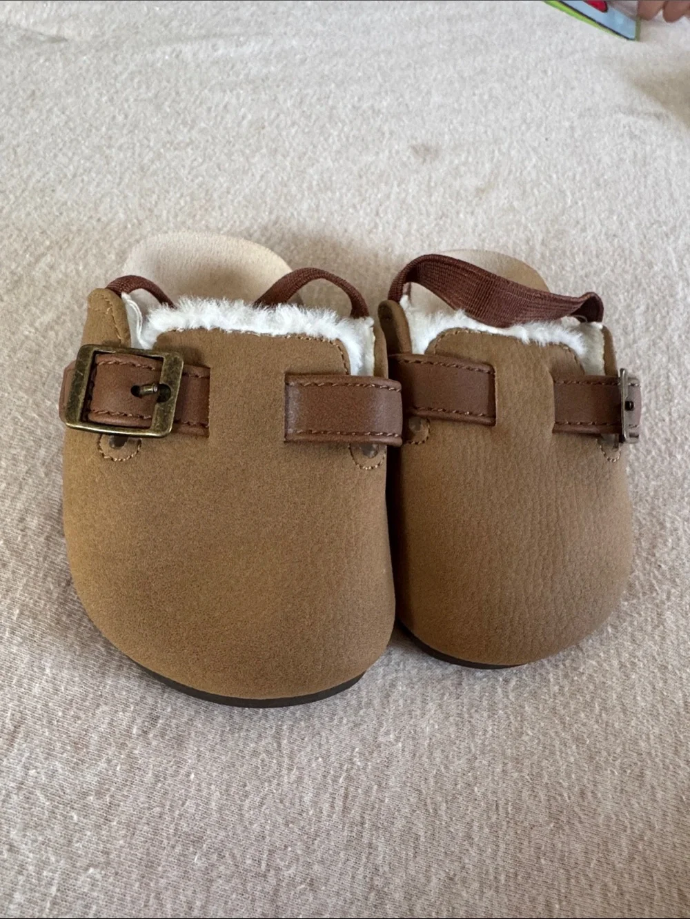 Old Navy Tan Faux-Suede infant clogs 3-6 months NWOT